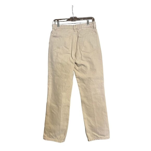 Women's Zara Tan, Cream Denim Pants / Jeans, Size 18, Button Fly - Picture 2 of 6